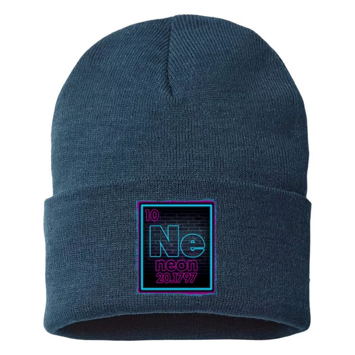 Cool NE Neon Light Periodic Table Element Sustainable Knit Beanie