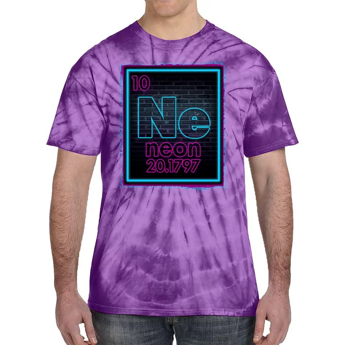 Cool NE Neon Light Periodic Table Element Tie-Dye T-Shirt