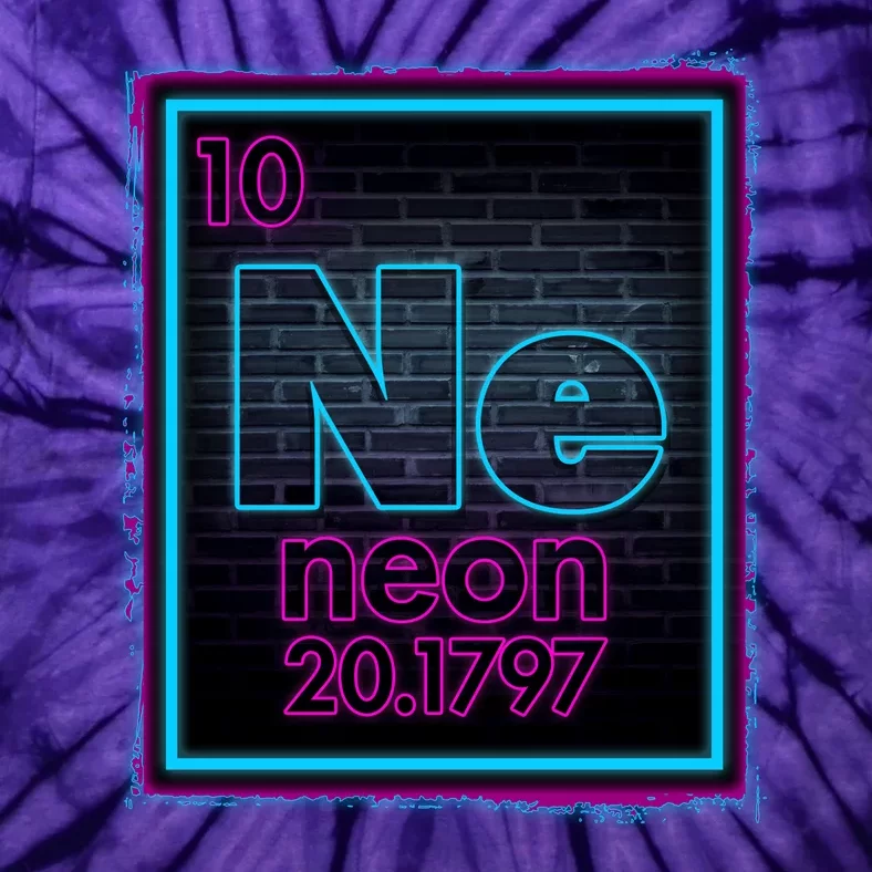 Cool NE Neon Light Periodic Table Element Tie-Dye T-Shirt