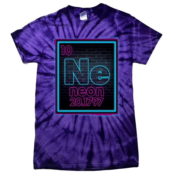 Cool NE Neon Light Periodic Table Element Tie-Dye T-Shirt