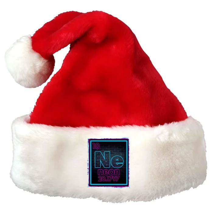 Cool NE Neon Light Periodic Table Element Premium Christmas Santa Hat