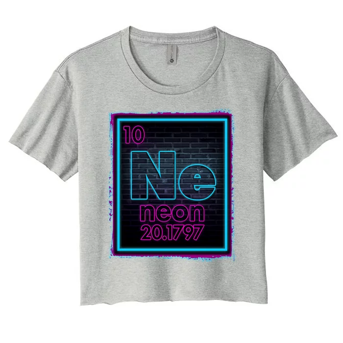 Cool NE Neon Light Periodic Table Element Women's Crop Top Tee