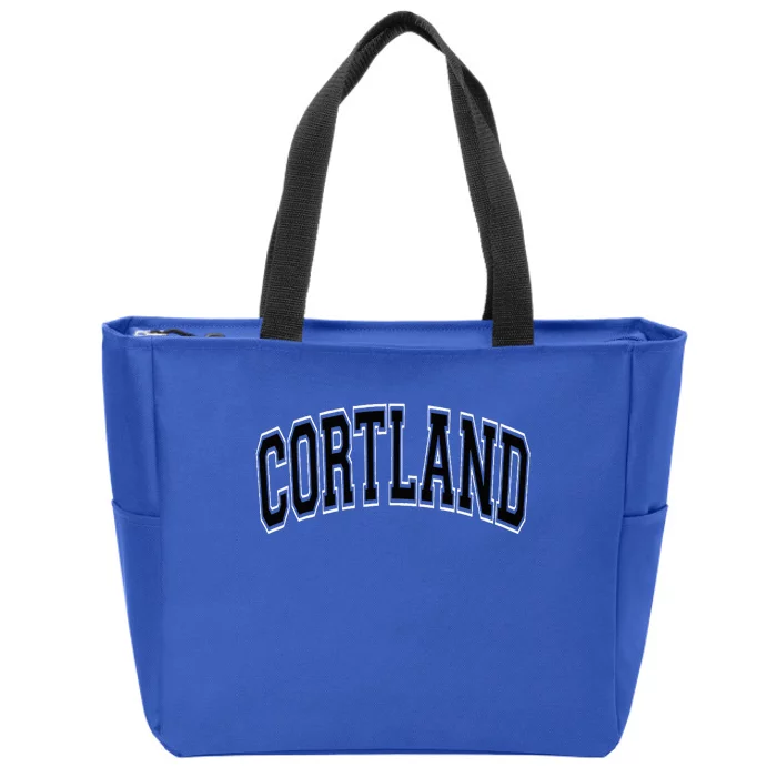 Cortland Ny New York Varsity Style Zip Tote Bag