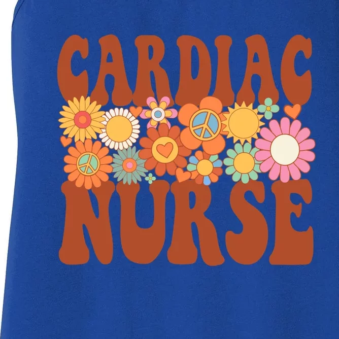 Cardiac Nurse Nurse Life Nursing Future Nurse Retro Groovy Gift Women's Racerback Tank