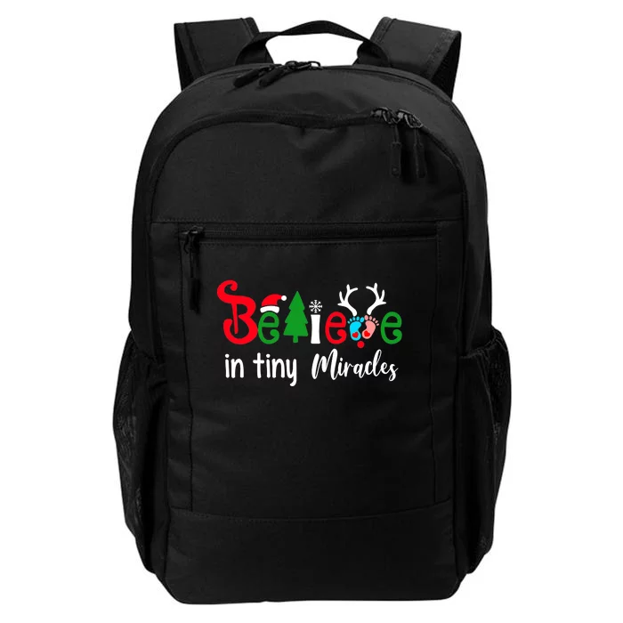 Christmas NICU Nurse Believe In Tiny Miracles Daily Commute Backpack