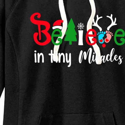 Christmas NICU Nurse Believe In Tiny Miracles Women's Fleece Hoodie