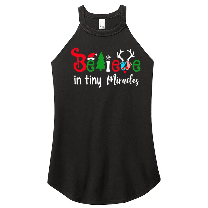 Christmas NICU Nurse Believe In Tiny Miracles Women’s Perfect Tri Rocker Tank