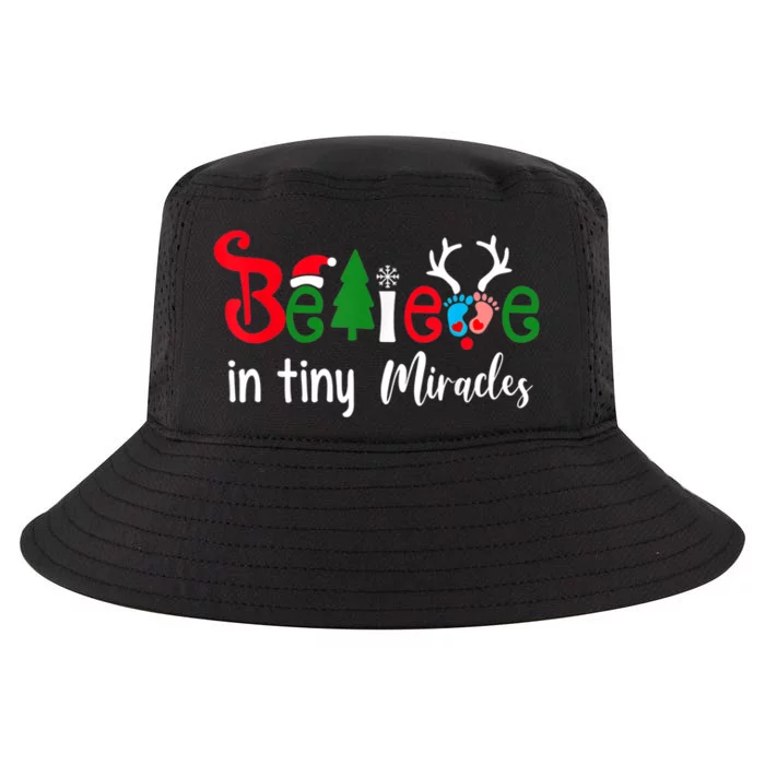 Christmas NICU Nurse Believe In Tiny Miracles Wo Cool Comfort Performance Bucket Hat