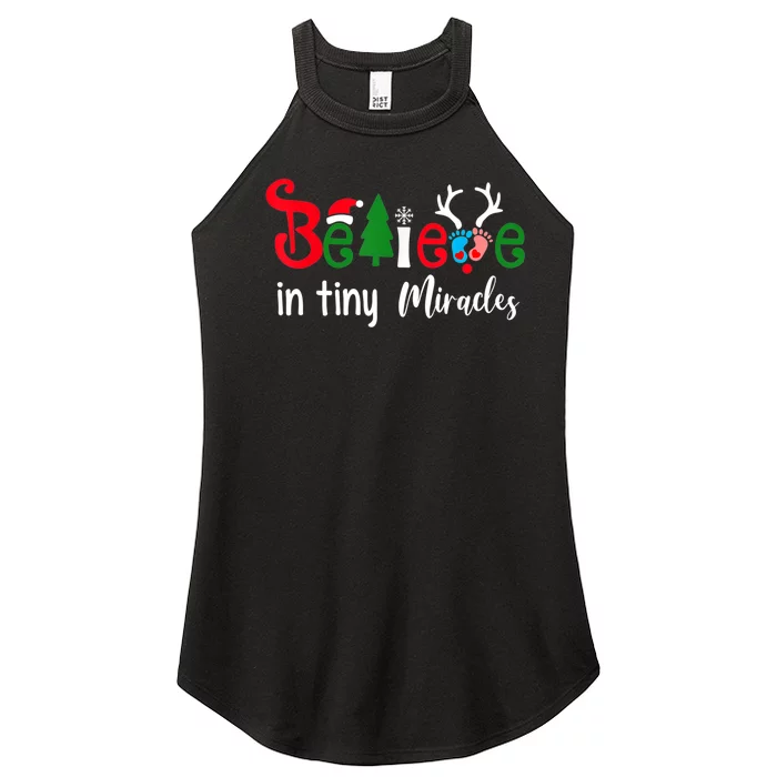 Christmas NICU Nurse Believe In Tiny Miracles Wo Women’s Perfect Tri Rocker Tank