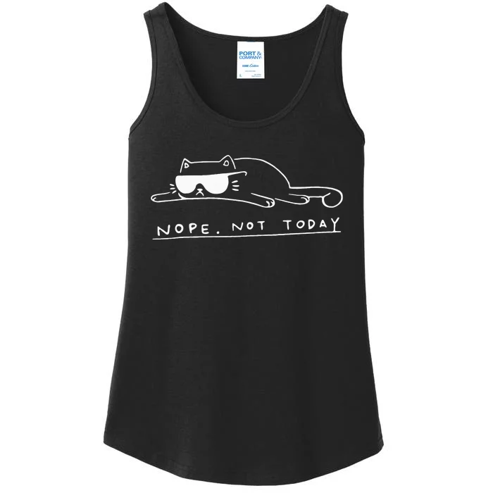 Cat Nope Not Today Ladies Essential Tank