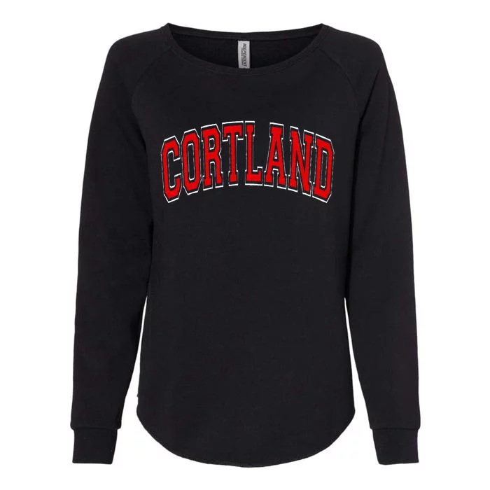 Cortland Ny New York Varsity Womens California Wash Sweatshirt