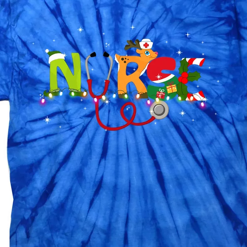 Christmas Nurse Nurse Stethoscope Christmas Tree Ornats Gift Tie-Dye T-Shirt