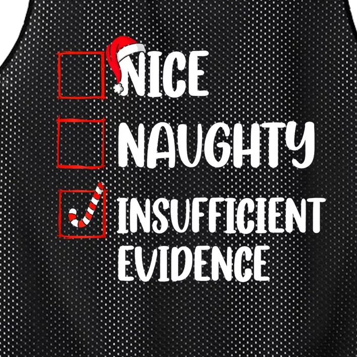 Christmas Nice Naughty Insufficient Evidence Santa Mesh Reversible Basketball Jersey Tank