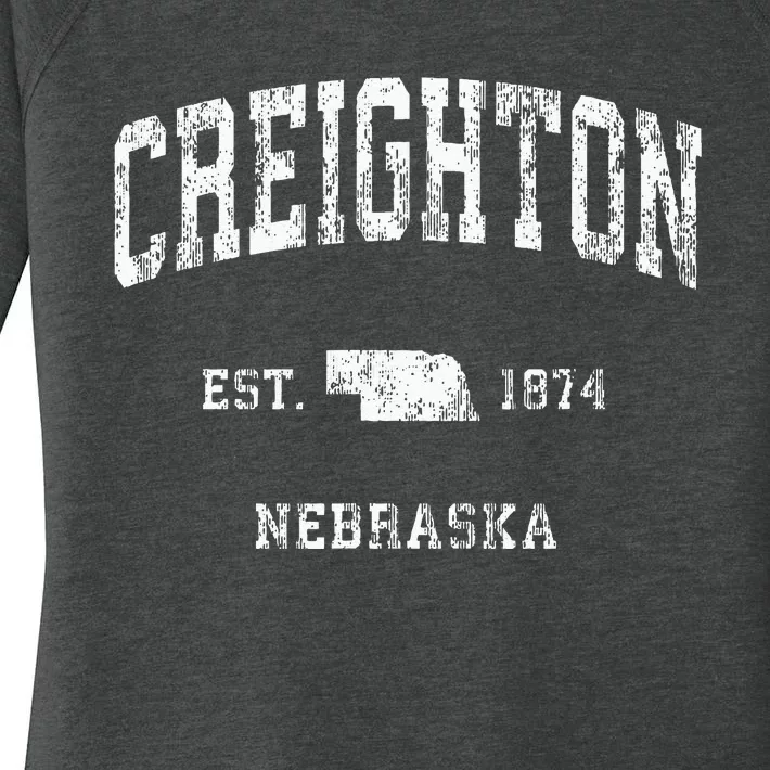 Creighton Nebraska NE Vintage Athletic Sports Women's Perfect Tri Tunic Long Sleeve Shirt