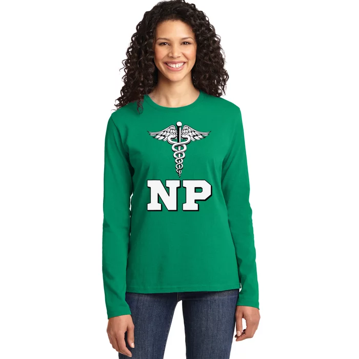 Caduceus Np Nurse Practitioner Inspired Gift Idea Ladies Long Sleeve Shirt