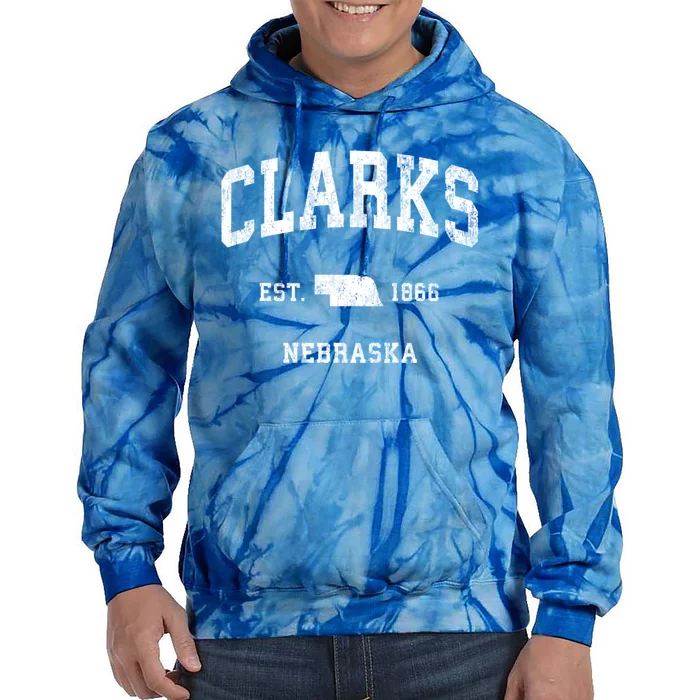 Clarks Nebraska Ne Vintage Athletic Tie Dye Hoodie