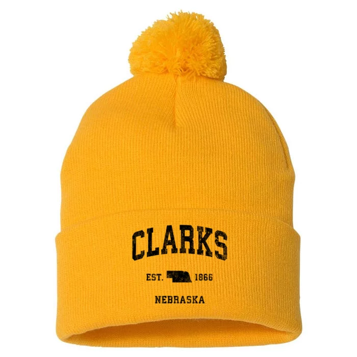 Clarks Nebraska Ne Vintage Athletic Pom Pom 12in Knit Beanie