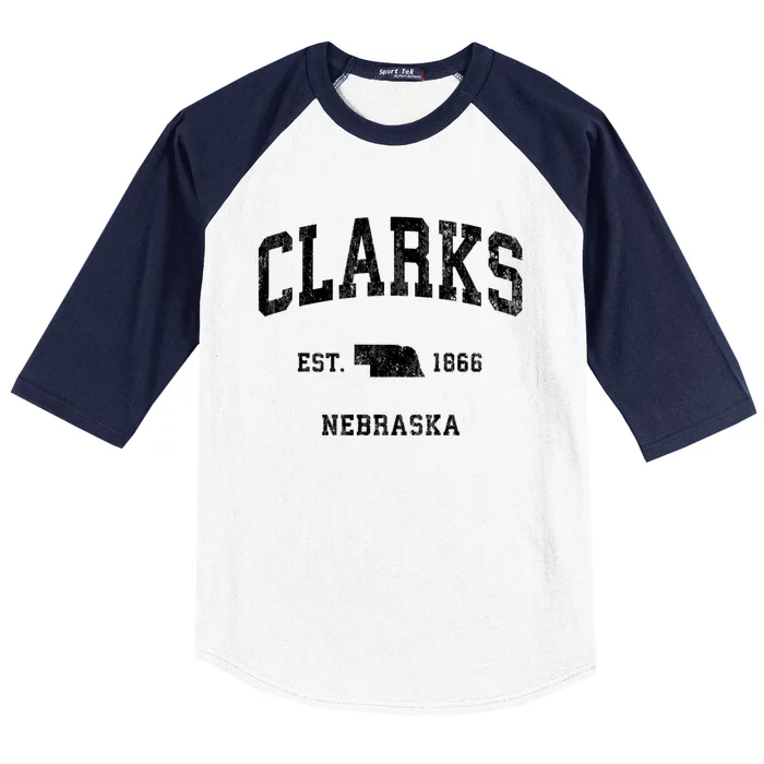 Clarks Nebraska Ne Vintage Athletic Baseball Sleeve Shirt