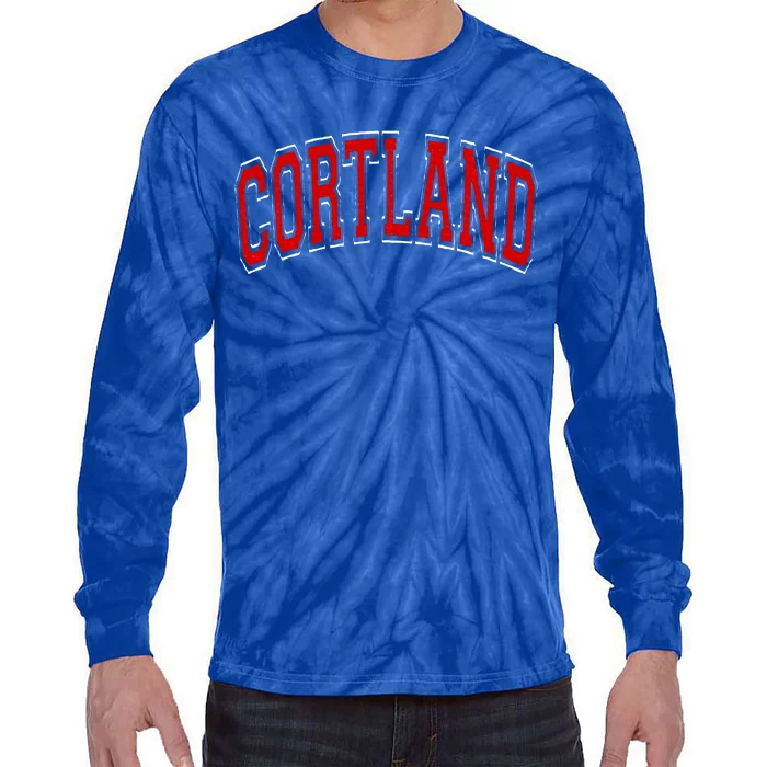 Cortland Ny New York Varsity Tie-Dye Long Sleeve Shirt