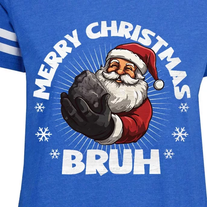 Christmas Nice Naughty Bruh Funny Xmas List Enza Ladies Jersey Football T-Shirt