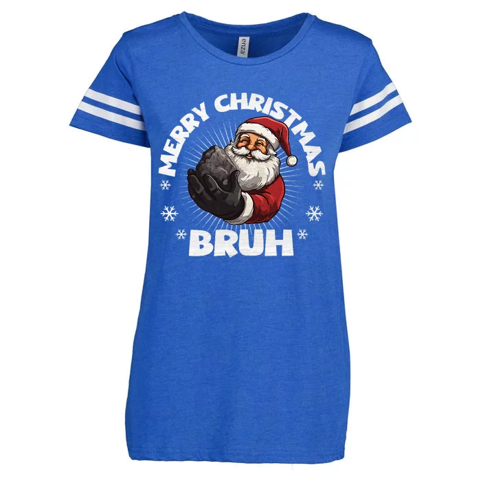 Christmas Nice Naughty Bruh Funny Xmas List Enza Ladies Jersey Football T-Shirt