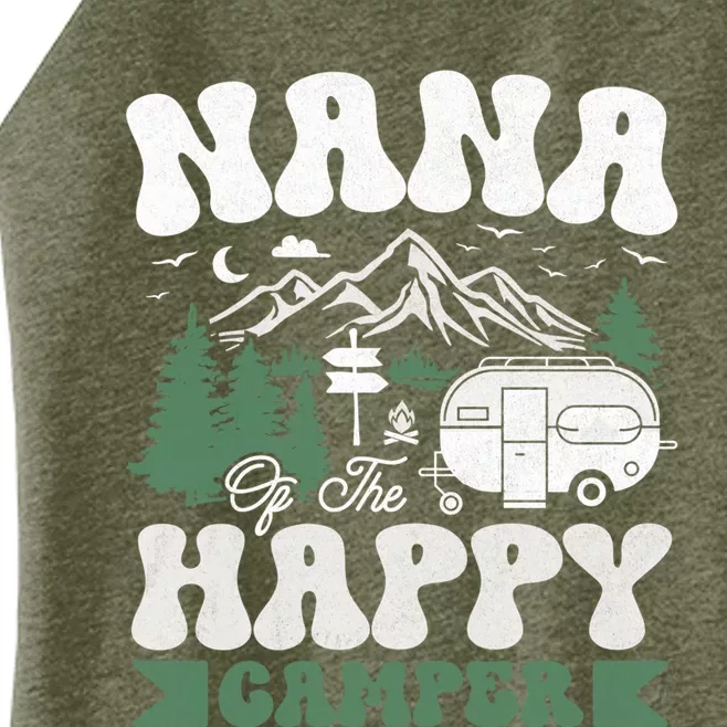 Cute Nana Of The Happy Camper Camping Trip Great Gift Women’s Perfect Tri Rocker Tank