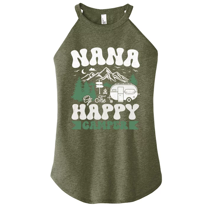 Cute Nana Of The Happy Camper Camping Trip Great Gift Women’s Perfect Tri Rocker Tank