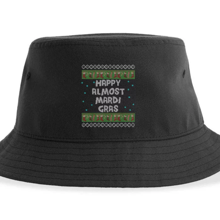 Christmas New Orleans Happy Almost Mardi Gras Sustainable Bucket Hat