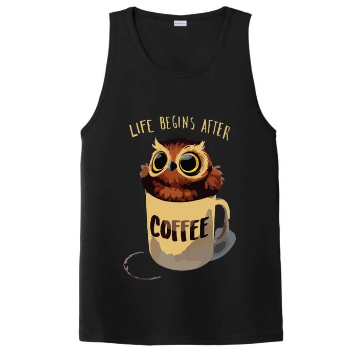 Cute Night Owl Coffee Performance Tank