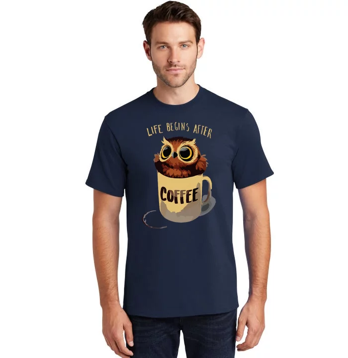 Cute Night Owl Coffee Tall T-Shirt