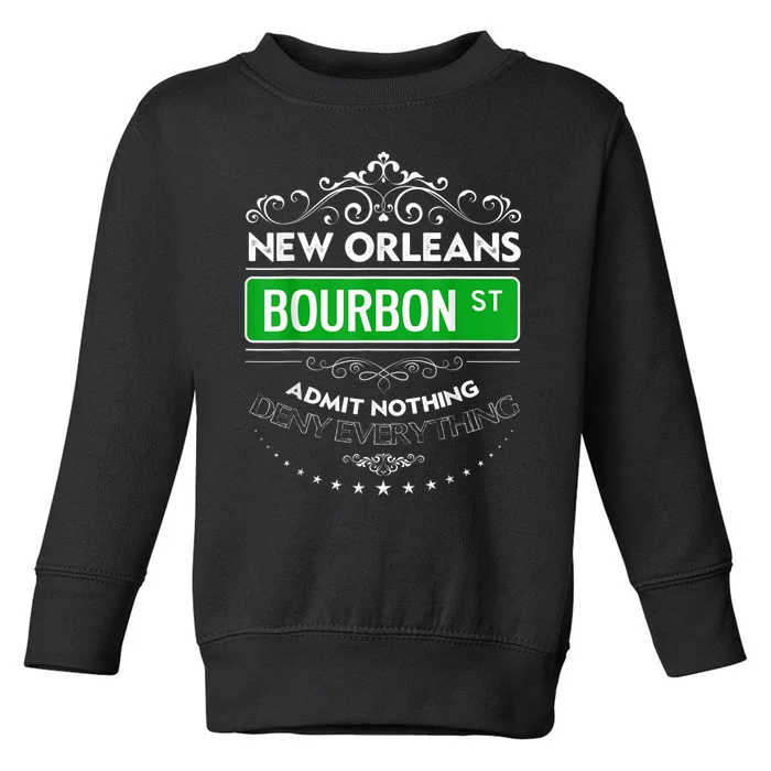 Classy New Orleans Bourbon Street Cool Fun NOLA Mardi Gras Toddler Sweatshirt