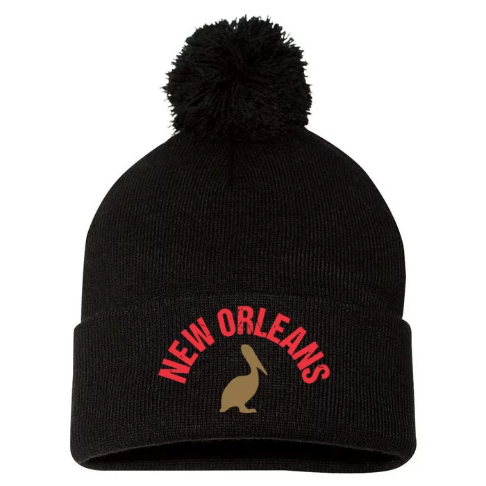 Cool New Orleans Native Pelican Classic New Orleans Pro Pom Pom 12in Knit Beanie