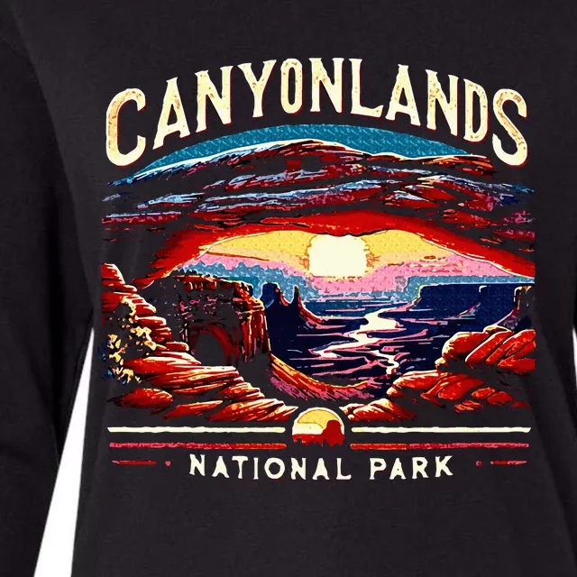 Canyonlands National Park Sunset Landscape Graphic Womens Cotton Relaxed Long Sleeve T-Shirt