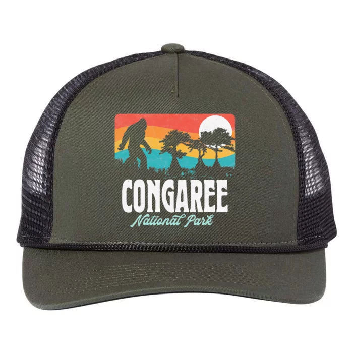 Congaree National Park Bigfoot South Carolina Swamp Retro Rope Trucker Hat Cap