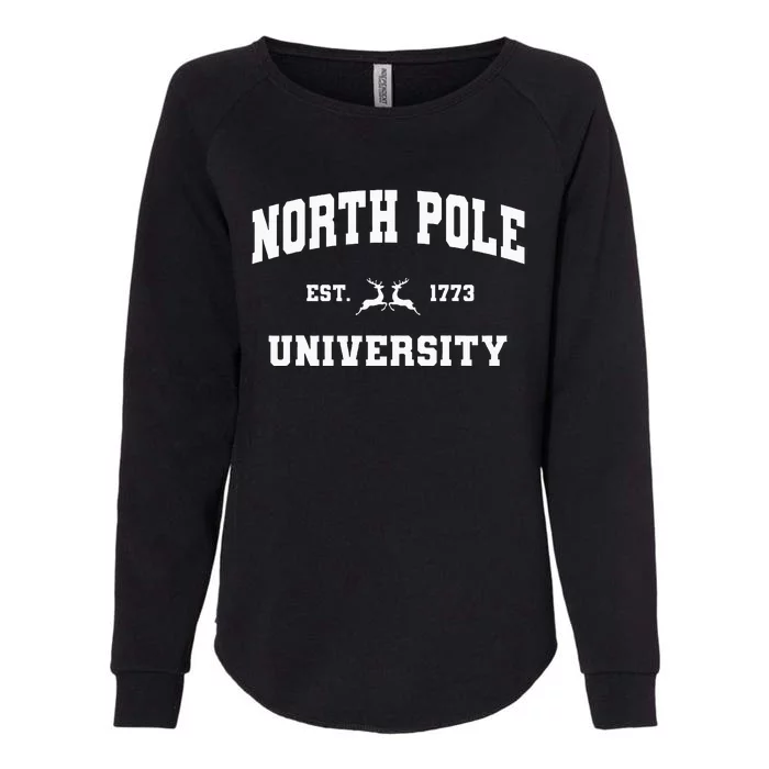 Christmas North Pole University Santa Workshop Elves Red Womens California Wash Sweatshirt