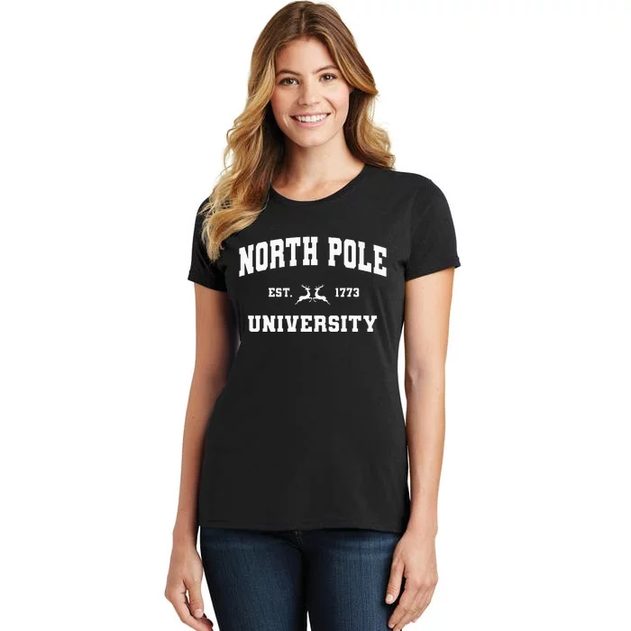 Christmas North Pole University Santa Workshop Elves Red Women's T-Shirt