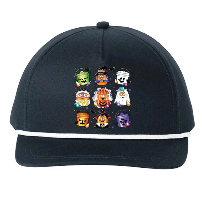 Chicken Nuggets Pumpkin Halloween 90S Vintage Snapback Five-Panel Rope Hat