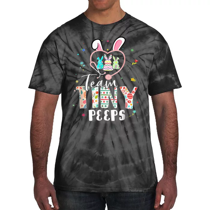 Cute NICU PICU L&D Nurse Easter Day Stethoscope Cute Bunny Tie-Dye T-Shirt