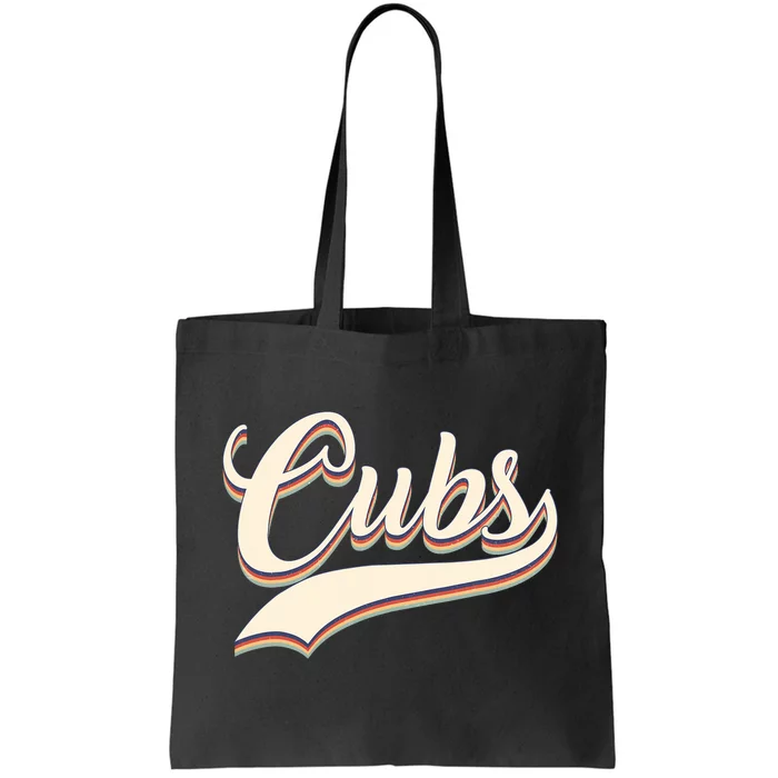 Cubs Name Personalized Vintage Retro Cubs Sport Name Tote Bag