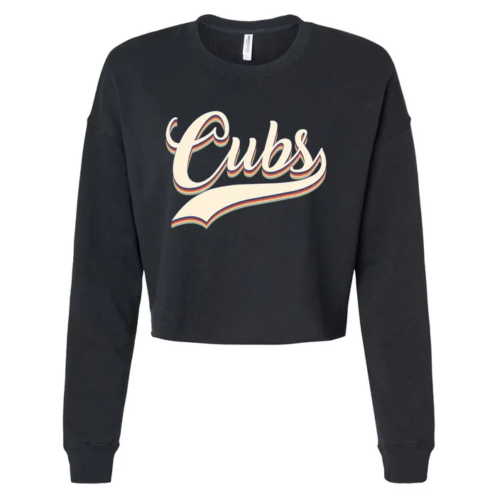 Cubs Name Personalized Vintage Retro Cubs Sport Name Cropped Pullover Crew