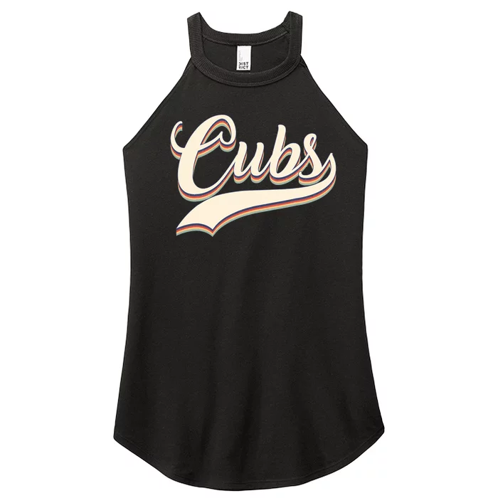 Cubs Name Personalized Vintage Retro Cubs Sport Name Women’s Perfect Tri Rocker Tank