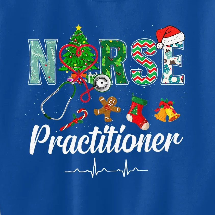 Christmas Nurse Practitioner Scrubs Nurse Xmas Stethoscope Kids Sweatshirt