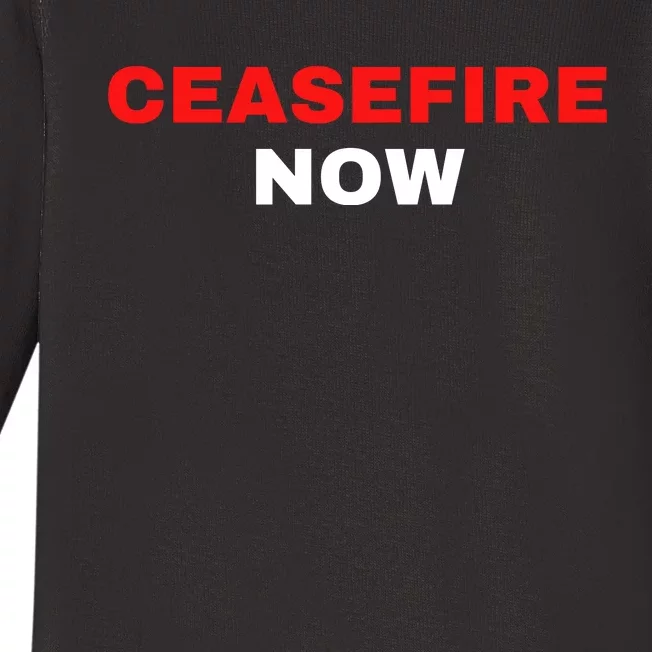 Ceasefire Now Palestine Baby Long Sleeve Bodysuit