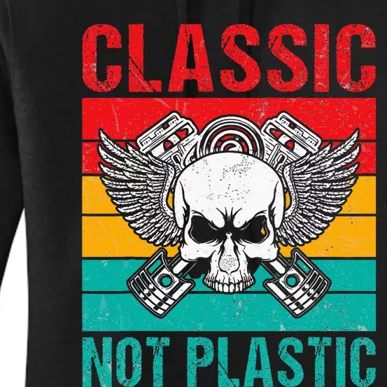 Classic Not Plastic Muscle Car Women's Pullover Hoodie