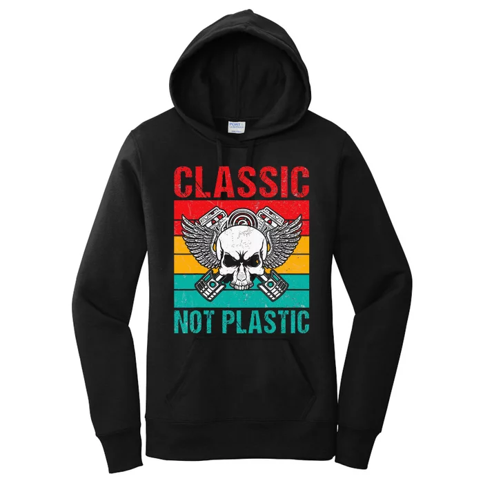 Classic Not Plastic Muscle Car Women's Pullover Hoodie