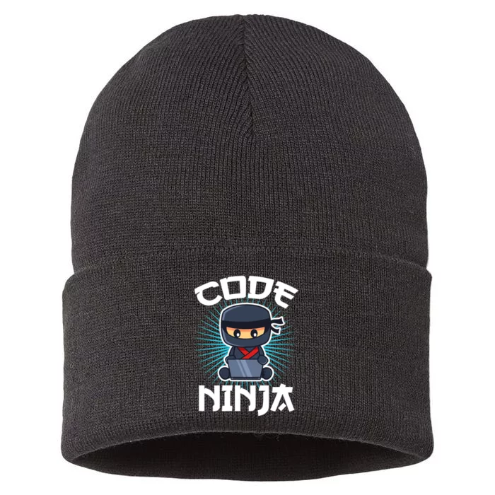 Code Ninja Programmer Coder Computer Programming Coding Sustainable Knit Beanie