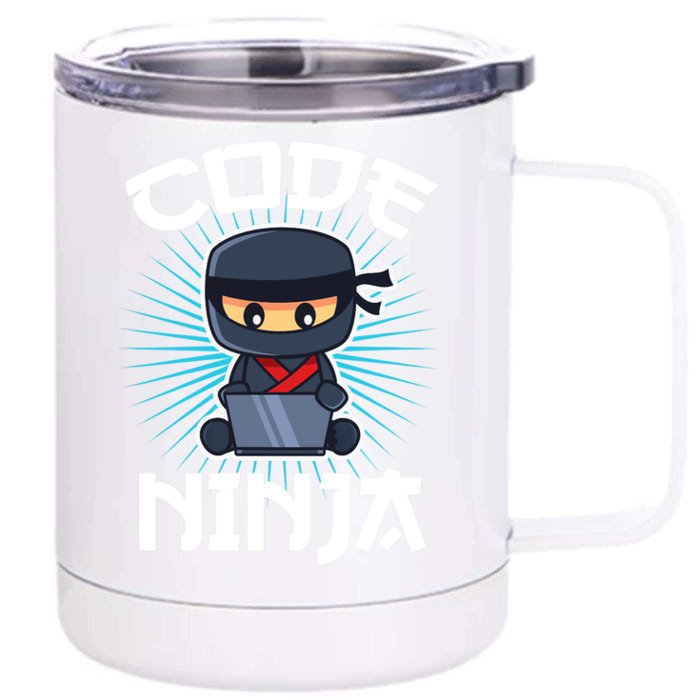 Code Ninja Programmer Coder Computer Programming Coding Front & Back 12oz Stainless Steel Tumbler Cup