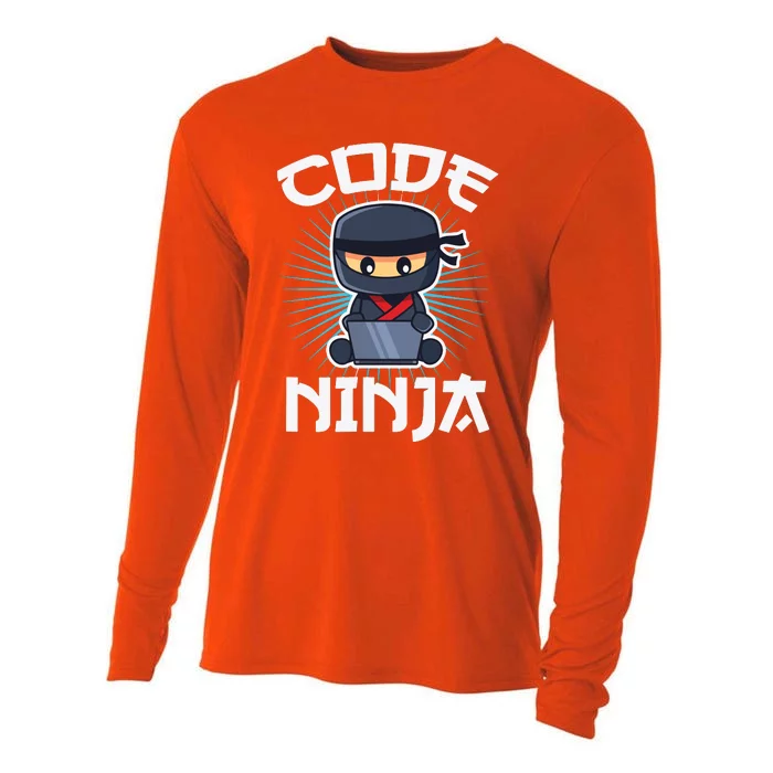 Code Ninja Programmer Coder Computer Programming Coding Cooling Performance Long Sleeve Crew