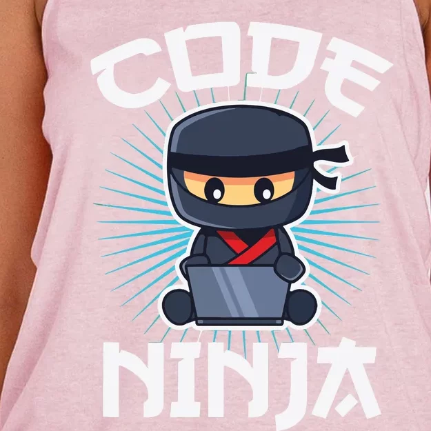 Code Ninja Programmer Coder Computer Programming Coding Women's Knotted Racerback Tank