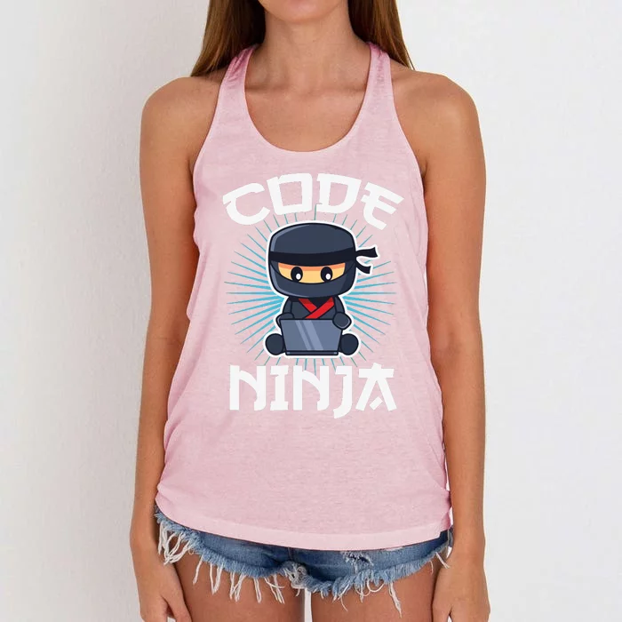 Code Ninja Programmer Coder Computer Programming Coding Women's Knotted Racerback Tank